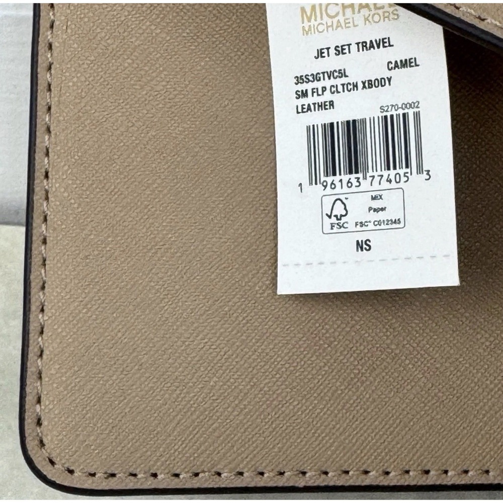 Michael Kors Wallet Camel Jet Set Travel Leather‎ Envelope Continental Flap NWT - Picture 4 of 10